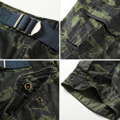 Casual Cotton Elastic Camouflage Men's Cargo Shorts