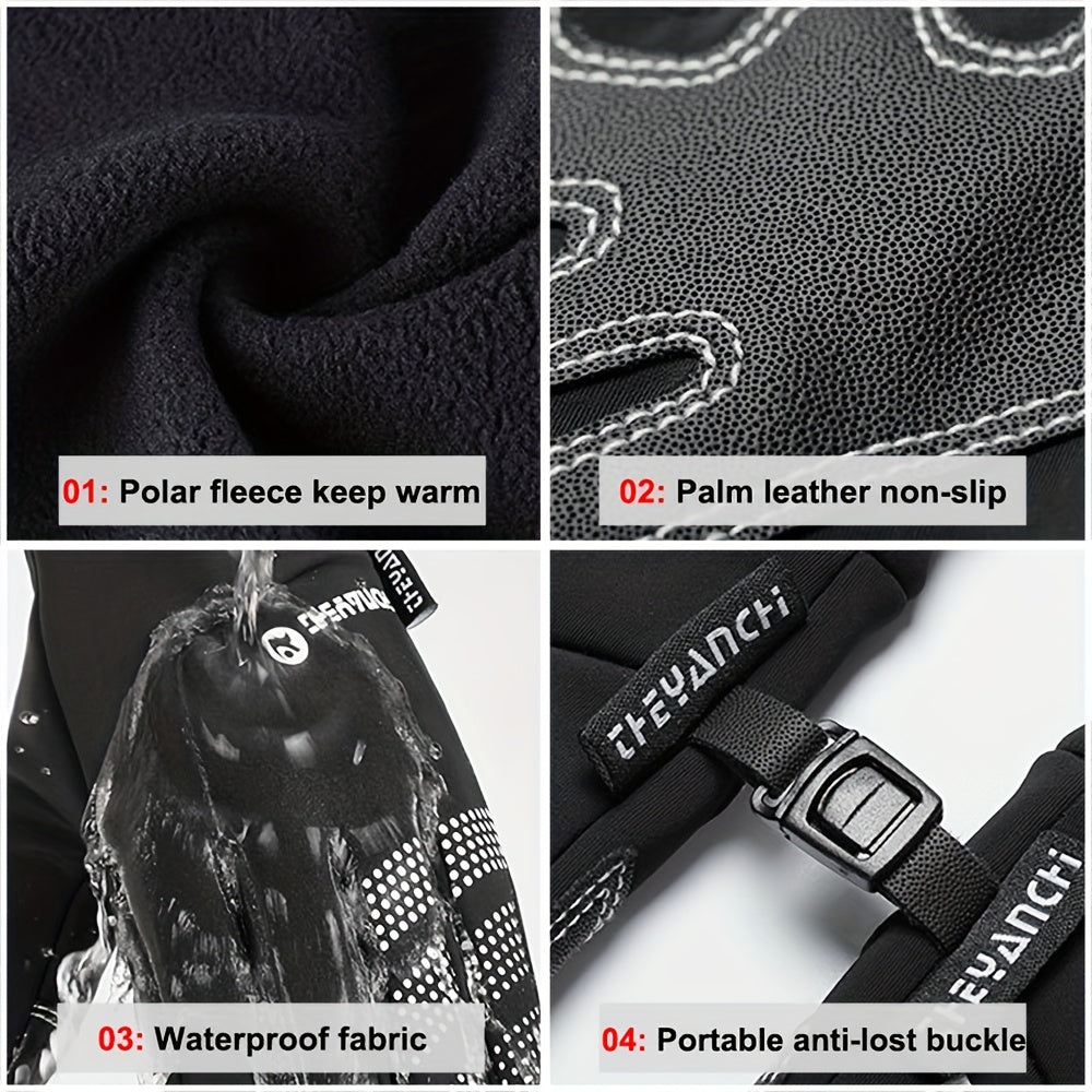Waterproof Warm Touch Screen Gloves For Running Cycling Driving Skiing