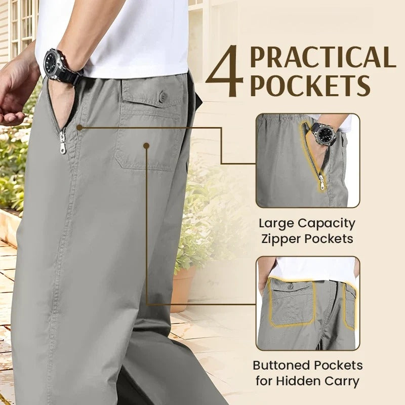 EaseTactic - Flex Fit Zipper-Pocket Durable Pants