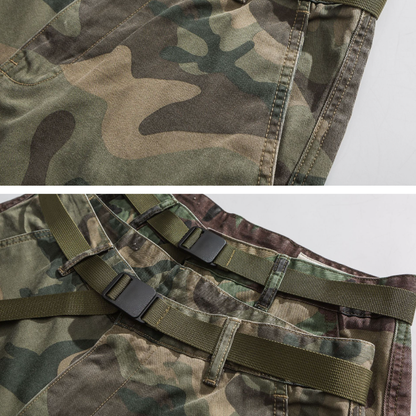 Classic Camo Men's Japanese Multi-pocket Design Outdoor Shorts