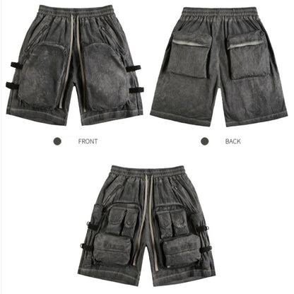 Retro Tide High Arcade Multi-pocket Casual Men's Shorts