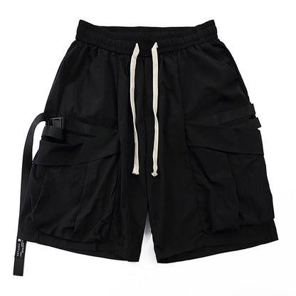 Men's Solid Color Multi-pocket Shorts