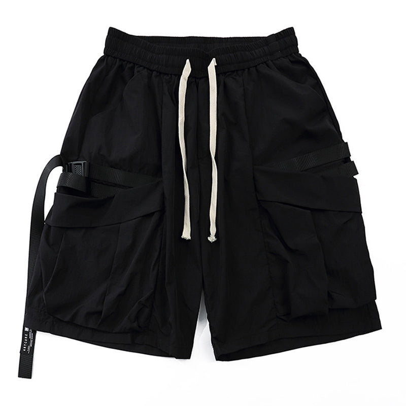 Men's Solid Color Multi-pocket Shorts