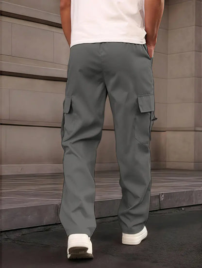 Men’s Spring–Autumn Work Pants Straight-Leg | Slim Fit | Multicolor Pocket Detail