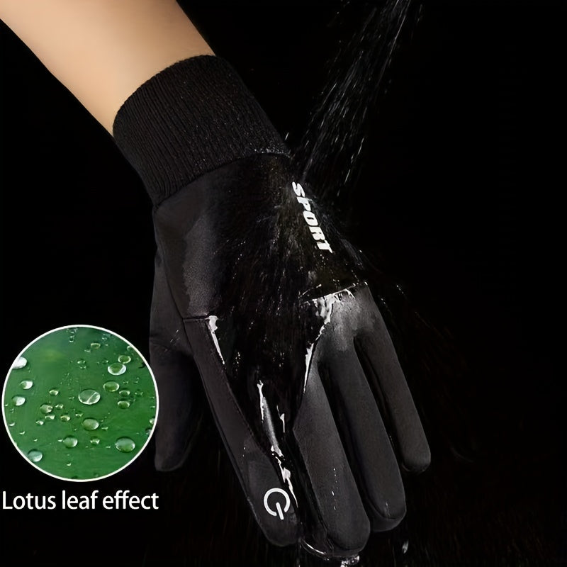 Outdoor Touch Screen Waterproof  Anti Slip Warm Full Fingers Gloves