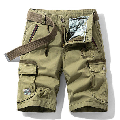 Casual Straight Leg Multi-pocket Men's Shorts