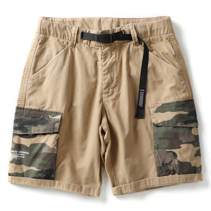 Casual Camo Panel Pocket Utility Style Men's Shorts
