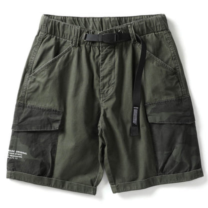 Casual Camo Panel Pocket Utility Style Men's Shorts