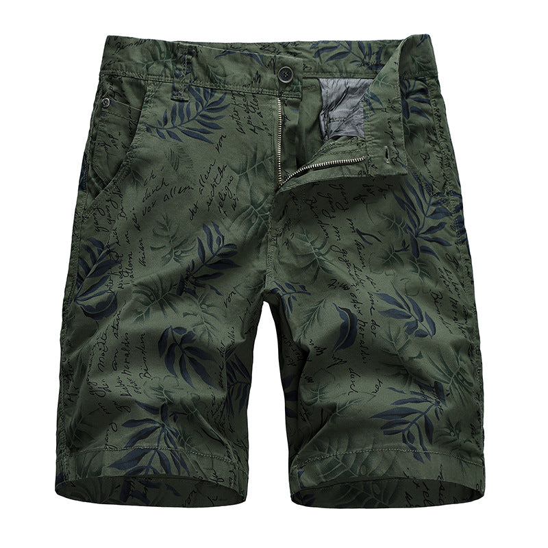 New Men's Leaves Printed Beach Shorts