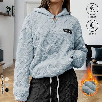 Unisex Cable Knit Sherpa Fleece Hoodie & Jogger Set