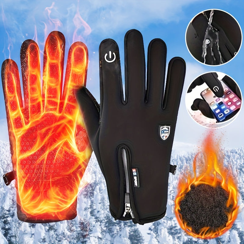 Outdoor Sports Gloves Short Plus Velvet Windproof Waterproof