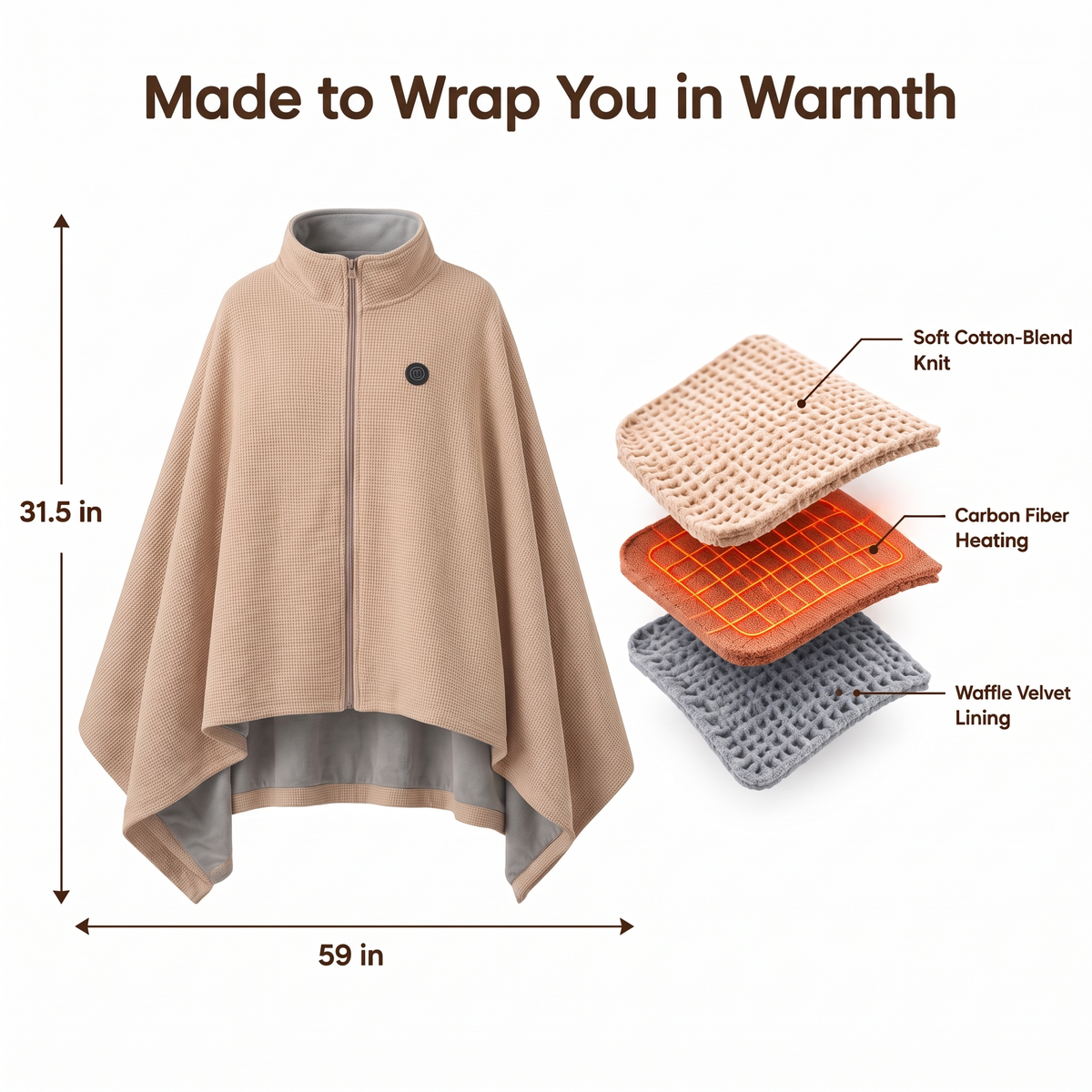 CrestSport™ Heated Wearable Blanket Wrap