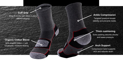 Thick Padded Compression Sports Socks — Ankle & Crew Lengths