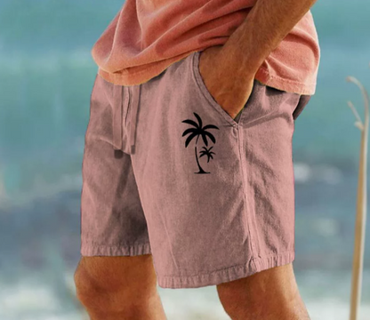 Summer Shorts with Palm Embroidery