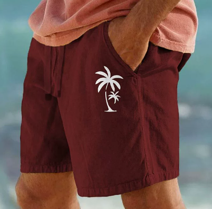 Summer Shorts with Palm Embroidery