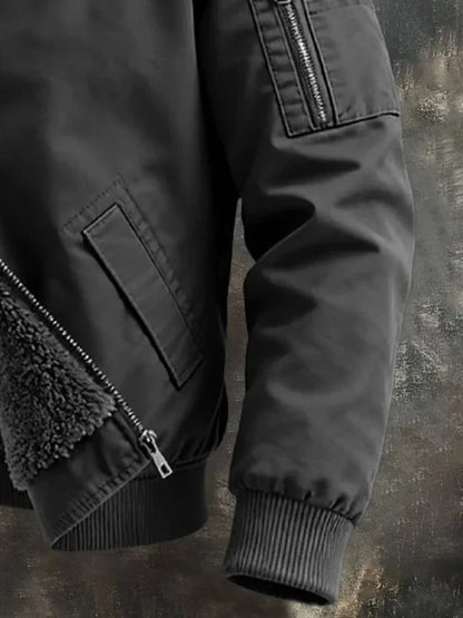 Sherpa-Lined Bomber Jacket