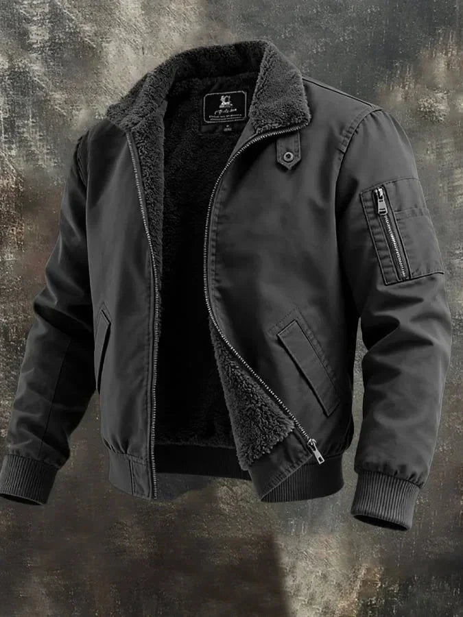 Sherpa-Lined Bomber Jacket