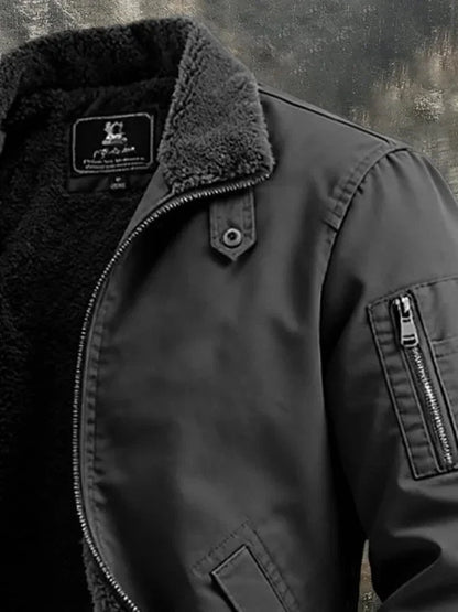 Sherpa-Lined Bomber Jacket