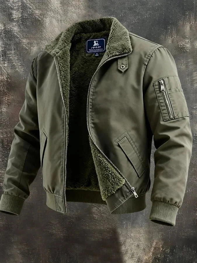 Sherpa-Lined Bomber Jacket