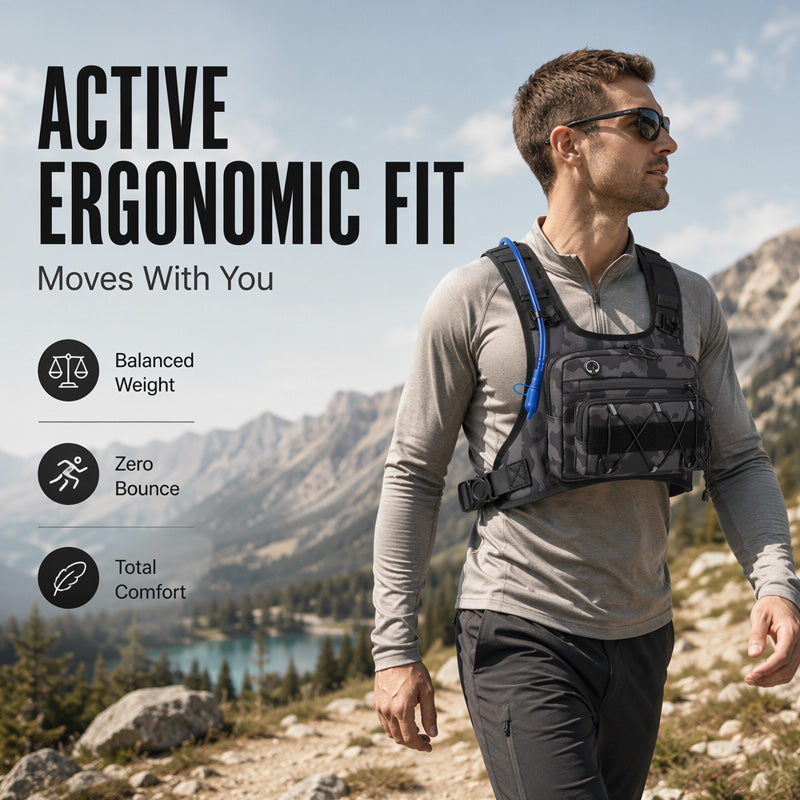 🔥50% OFF🔥Front & Back Cycling Vest Pack for Men – Hydration Ready, 3L Storage, Breathable Mesh 🏃