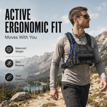 🔥50% OFF🔥Front & Back Cycling Vest Pack for Men – Hydration Ready, 3L Storage, Breathable Mesh 🏃