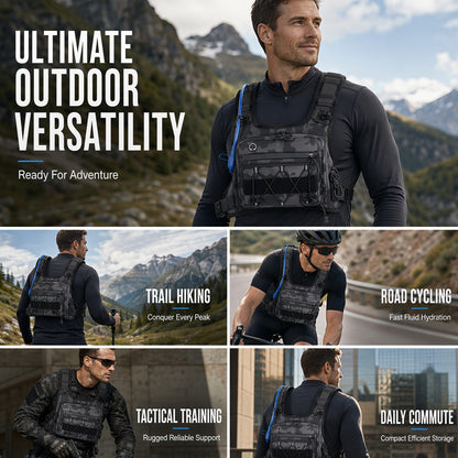 🔥50% OFF🔥Front & Back Cycling Vest Pack for Men – Hydration Ready, 3L Storage, Breathable Mesh 🏃