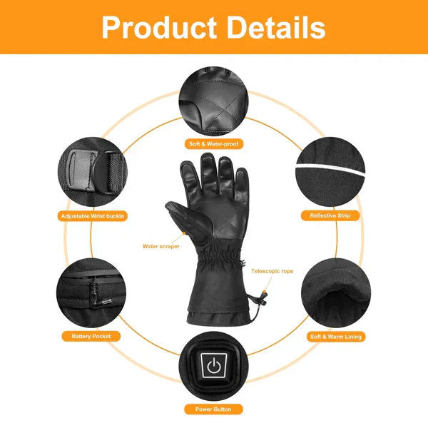 Crestsport™ Leather Rechargeable Heated Gloves