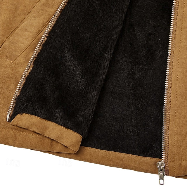 Men's Vintage Sherpa-Lined Full-Zip Hoodie | Fall & Winter Streetwear