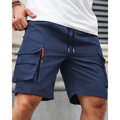 Men‘s Summer Cargo Shorts | Elastic Waist | Multi-Pocket | Knee Length