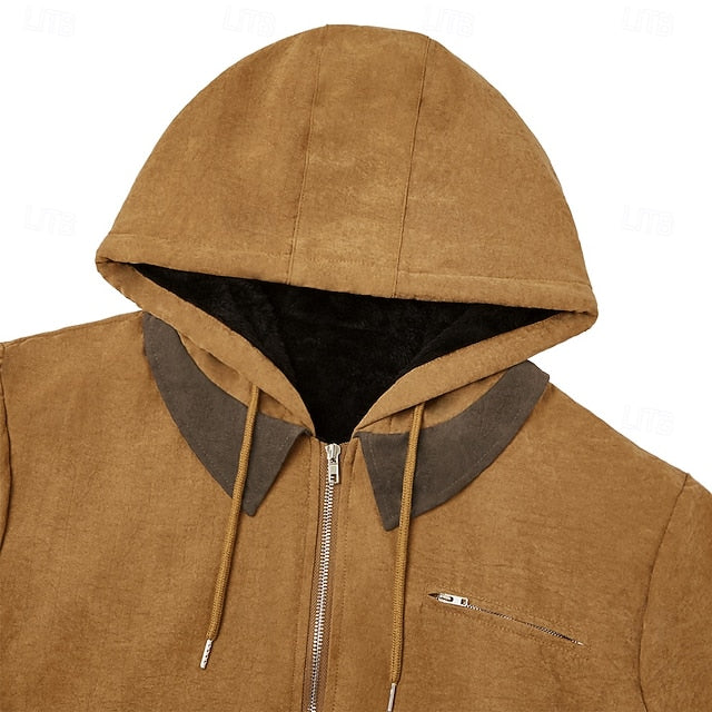 Men's Vintage Sherpa-Lined Full-Zip Hoodie | Fall & Winter Streetwear